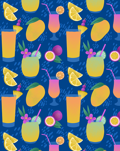 Tropical Drink Repeat Pattern repeat pattern