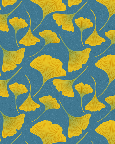 Gingko Leaf Pattern botanical repeat pattern