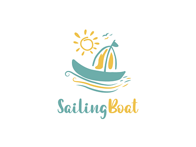 Sailing Boat Logo boat branding design graphic design logo logo boat logo maker logo templates logos logotype modern sailing simple logo vector vintages