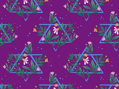 Floral Hanukkah Pattern repeat pattern