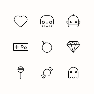 Ghost, Monster, Robot, Candy Icon bomb candy controller death diamond game gamepad ghost heart icon icons love minimalist minimalistic robot robots simple