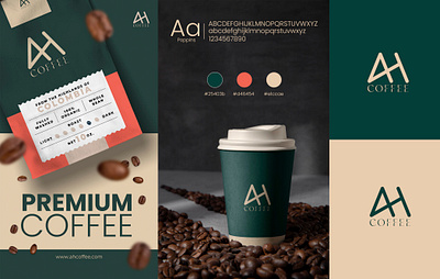 AH Coffee Brand Identity design brand identity brand identity design brand style guide branding coffee shop branding coffee shop logo minimal logo minimalist logo