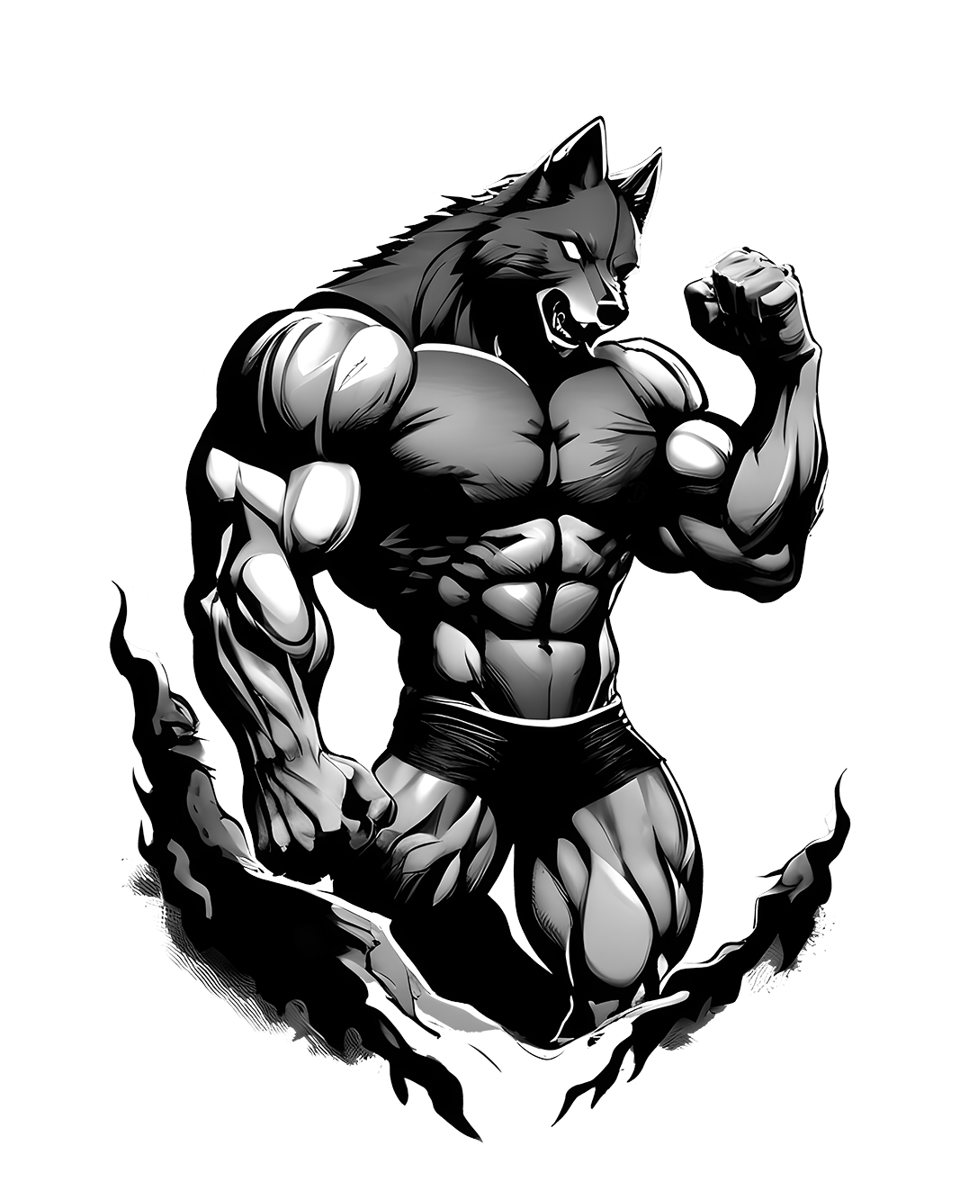 Gym wolf adobe illustrater anime art branding brave cool design event poster fitness graphic design gym gym wolf illustration layout design logo oo4 graphics poster design product desogn ui wolf