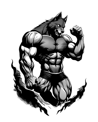 Gym wolf adobe illustrater anime art branding brave cool design event poster fitness graphic design gym gym wolf illustration layout design logo oo4 graphics poster design product desogn ui wolf
