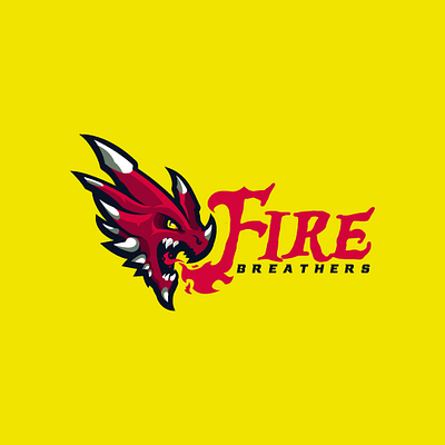 Red Dragon (Fire Breathers) animal character design dragon esports evil graphic design illustration logo mascot mascot logo mythical red vector