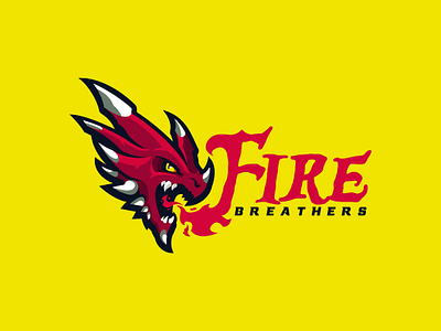 Red Dragon (Fire Breathers) animal character design dragon esports evil graphic design illustration logo mascot mascot logo mythical red vector