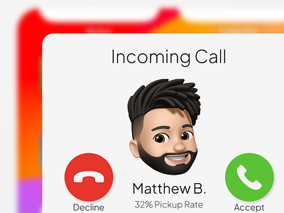 UX/UI - Incoming Call accept apple call concept decline design emoji face graphic design illustration ios iphone memoji mobile phone popup ui user interface ux widget