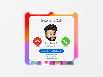 UX/UI - Incoming Call accept apple call concept decline design emoji face graphic design illustration ios iphone memoji mobile phone popup ui user interface ux widget