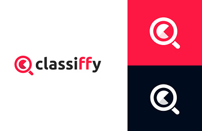 Classiffy® / Logo and Branding ads logo c logo design logo logo design magnifying glass logo marketplace logo modern logo tech logo