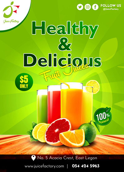 Fruit Juice product flyer design branding flyer graphic design social media graphic