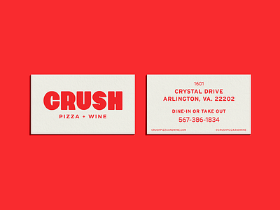 Crush Business Card art direction branding business card collateral design graphic design layout logo pizza restaurant branding typography