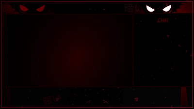 Dark Anime Stream Overlay Red Black White animation graphic design