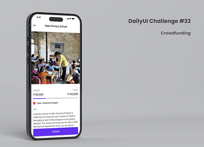 Daily UI #32 Crowdfunding app crowdfunding dailyui figma mobile ui ux