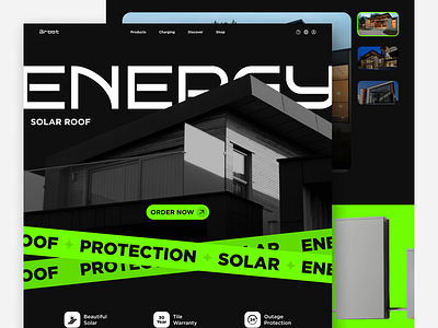 Groot - Solar Roof Landing Page Website agency branding design figma green energy landing page marketing solar ui website