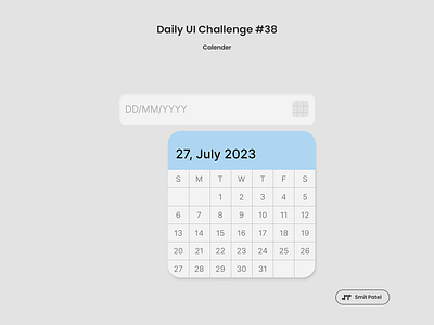 Daily UI #38 Calendar app calendar dailyui design figma minimal ui ux