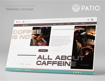 PATIO -premium coffeeshop- website (concept) canon coffee coffeeshop design golden grid hero identity mockup patio ui visual web webdesign website