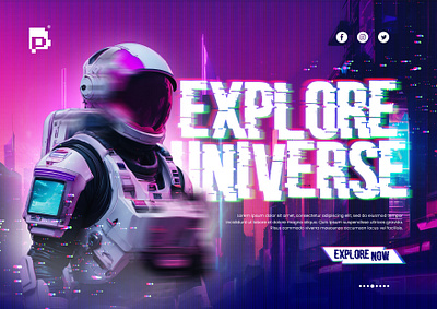 EXPLORE UNIVERSE | Landing Page branding design graphic design landing page photoshop ui web website