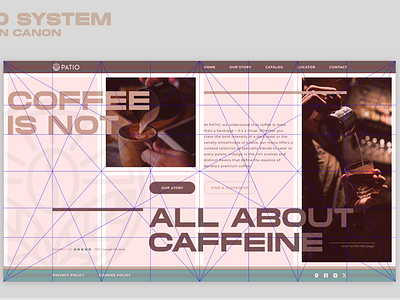 PATIO -grid system- Golden canon grid coffee coffeeshop concept design goldencanon grid hero patio system web webdesign website