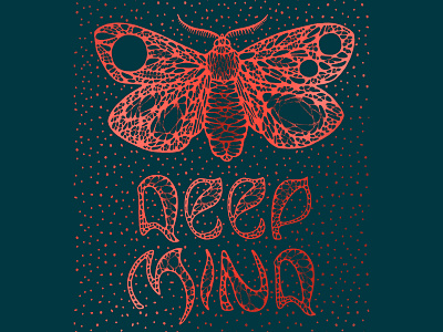 Poster "deep mind" contemplation design illustration typography