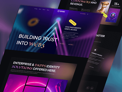 Building trust Web3 Landing Page 3d animation branding graphic design landing page logo motion graphics ui