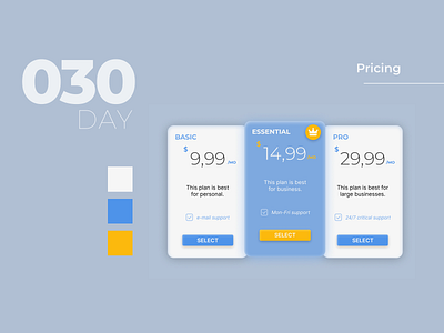Daily UI Challenge Day #030 - Pricing daily ui dailyui day 030 most popular pricing ui challenge