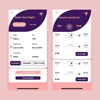 Flight search dailyui