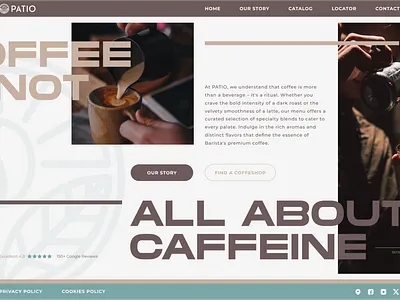 PATIO -premium coffeeshop- website (concept)_HERO barista coffee coffeeshop concept design figma goldencanon grid hero system ui uiux web webdesign website