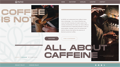 PATIO -premium coffeeshop- website (concept)_HERO barista coffee coffeeshop concept design figma goldencanon grid hero system ui uiux web webdesign website
