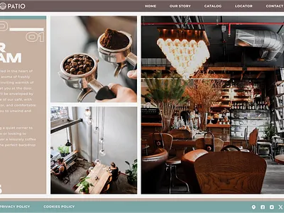 PATIO -premium coffeeshop- website (concept)_popup barista coffee coffeeshop design figma identity patio premium ui uiux uxui web webdesign website