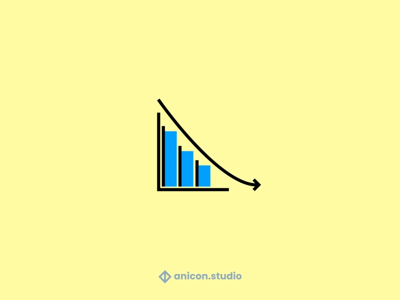 Business arrow down icon anicon animated logo arrow business design graphic design icon illustration json lottie motion graphics ui