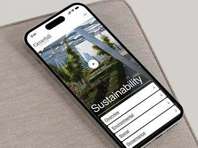 Minimalistic, corporate website in mobile version block with video corporate website hero section mobile minimalistic website real estate responsive design trending design ui uiux designer web design web designer website design