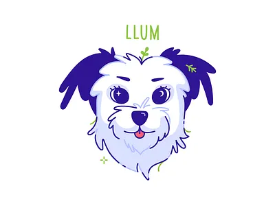 Llum cute dog llum pet portrait puppy vector