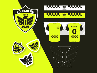 FC animal black branding combination creative design eagle football graphic design green icon idendity logo logodesign logotype mark minimal team uniform