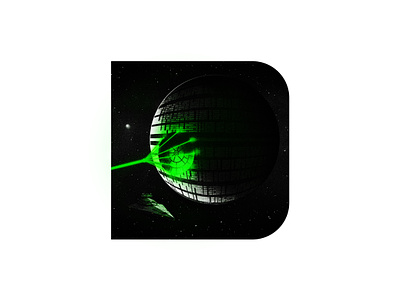 D - Death Star 36 days of type badge d death star design drawing empire flat design graphic design green icon illustration laser letter d logo logo type space spaceship star wars typography