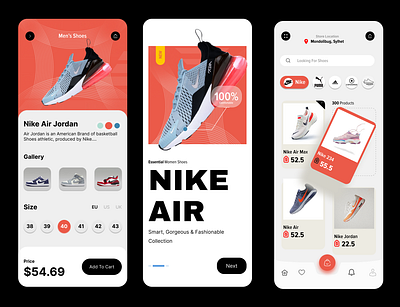 Sole Revolution: Nike Air Mobile Experience UI Design app branding design graphic design illustration logo typography ui ux vector