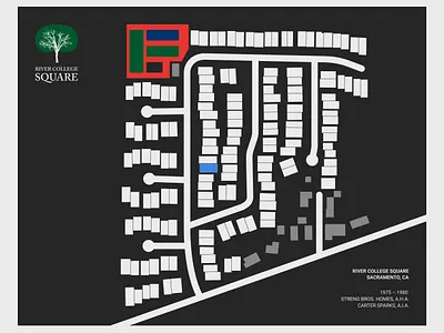 River College Square MCM neighborhood map adobe illustrator art print custom logo custom map illustration logo logo design mcm mid century modern neighborhood poster design sacramento vector vector art vector illustration