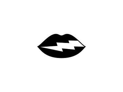 Electric lips bolt branding concept electric lips logo minimal