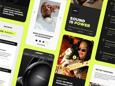 Bose® — QR Microsite app audio design landing page microsite mobile mobile ui music pdp product reviews sound ui ux