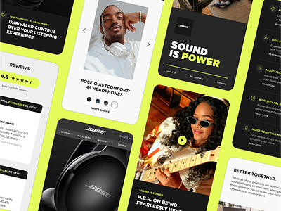 Bose® — QR Microsite app audio design landing page microsite mobile mobile ui music pdp product reviews sound ui ux