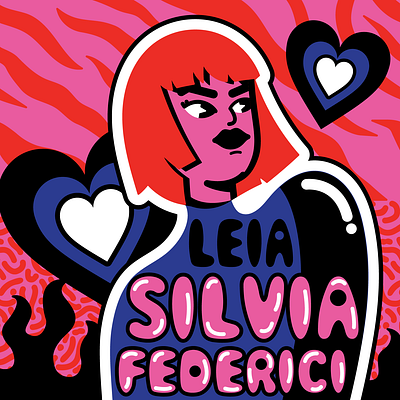 read silvia federici 2d alternative feminism flat girl heart illustration silvia federici