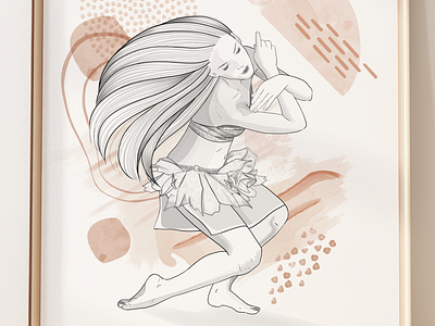 'Ori Tahiti dancer Poerani dancer tahiti illustration portrait