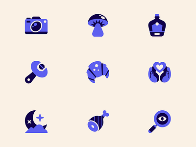Instacart Icons alcohol camera crossaint flat food ham icons illustration mushroom