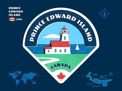 Prince Edward Island badge canada design graphic design illustration label luggage sticker prince edward island travel sticker