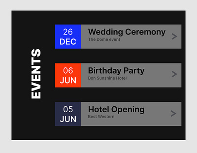 Event listing dailyui