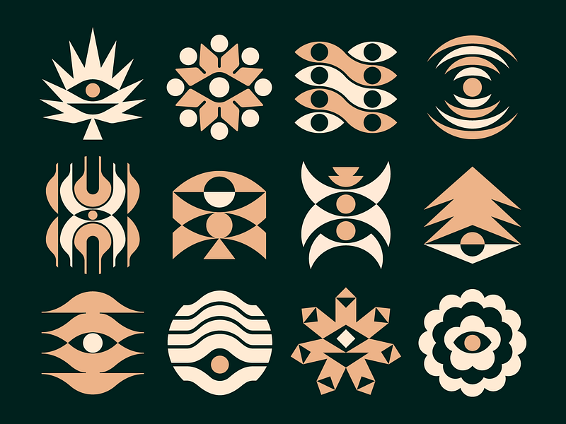 Eye iconography - for sale dune egyptian emblem eye flower foresight forest hieroglyphics icon iconography leaf logo nature prophesy sand sigil signal symbol tree vision