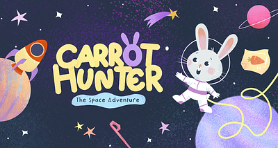Carrot hunter book cover bunny character character desing childrens book illustration picture book