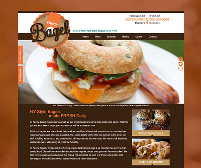 Fancy Bagels bagels branding foodindustry graphic design landingpage logo ui