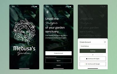 Medusa's Garden concept fun mobile ui