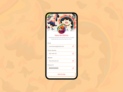 Crafting a Captivating Profile View Screen with Personal Touch app design flat illustration ui ux
