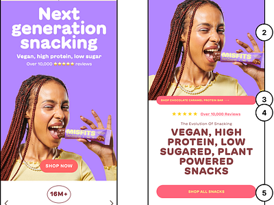 Misfits Health | CRO conversion rate optimization cro food healthy plant protein snack ui ux vegan web design website